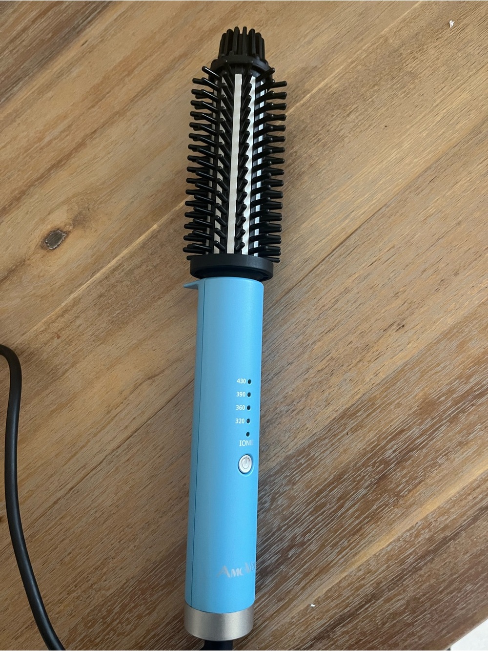 AmoVee Ionic Straightening Brush Blue Electric 4 Heat Settings 430°F